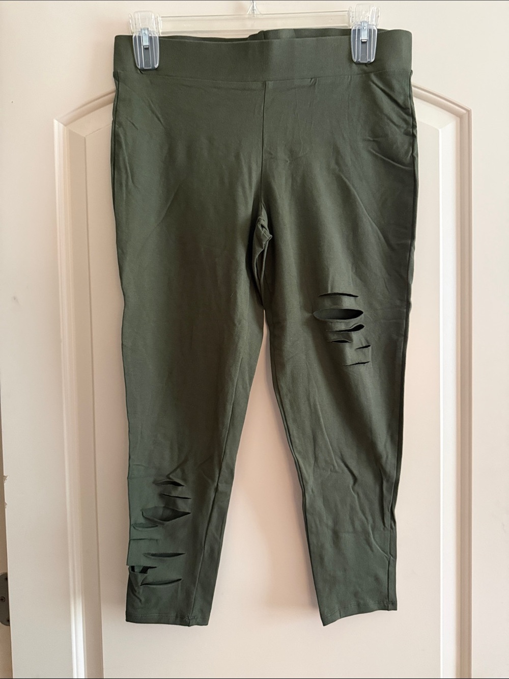 torrid Olive Green Distressed Leggings